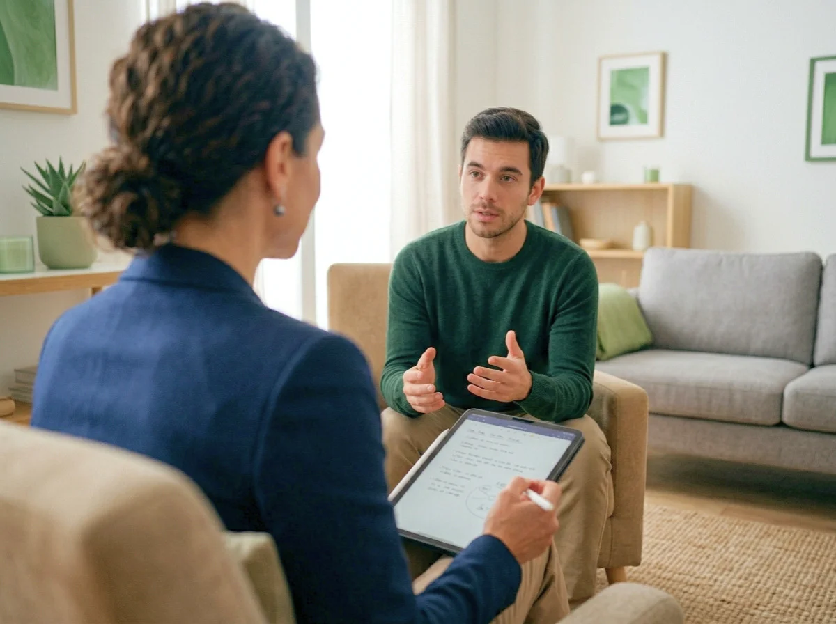 Psicólogo profesional en consulta de terapia y asesoría de salud mental brindando un trato humano y confidencial.